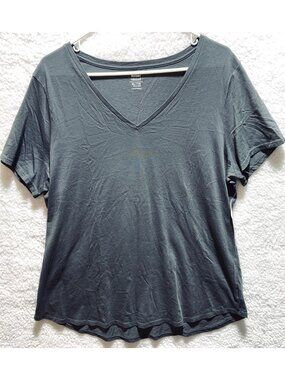 Old Navy Womens Relaxed Fit Gray V-Neck Tee XL Tall Short Sleeve Casual T-Shirt